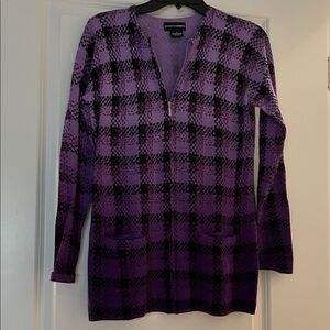 Purple Plaid Women's Sweater
